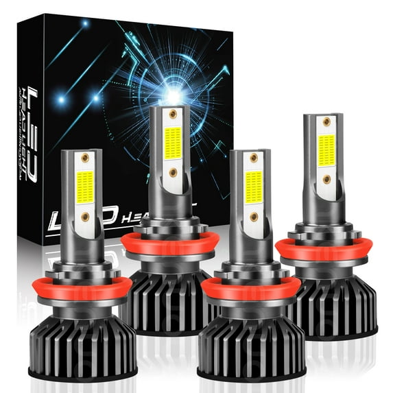 H11+H11 Led Headlight Bulbs for Toyota Tacoma 2016-2019 High Low beam 6000k 4Pcs