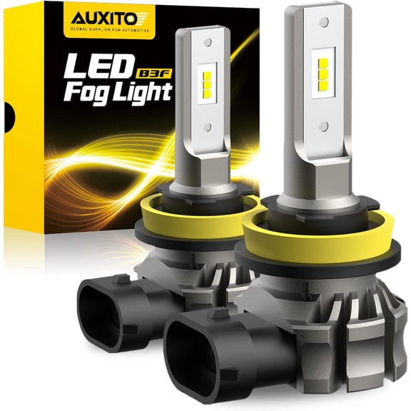 H11/H8/H16 LED Fog Light Bulbs or DRL, 6000 Lumens 6500K Cool White Light, 300% Brightness, CSP LED Chips Fog Lamps Replacement for Cars, Play and Plug (Pack of 2)