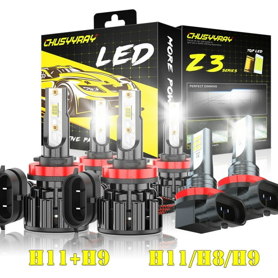 H11 H8 H9/H11 For Buick Verano 2012-2017 6X LED Headlight Hi/Lo + Fog Light Bulbs Kit