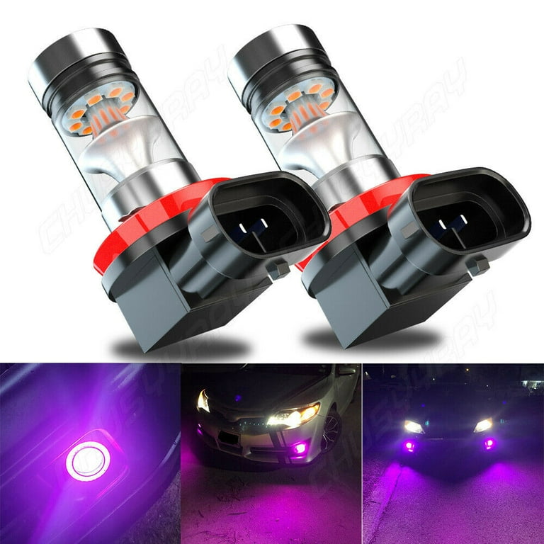 H11 H8 H9 LED Fog Light Pink purple 20-SMD Bulbs Pack of 2 Fog