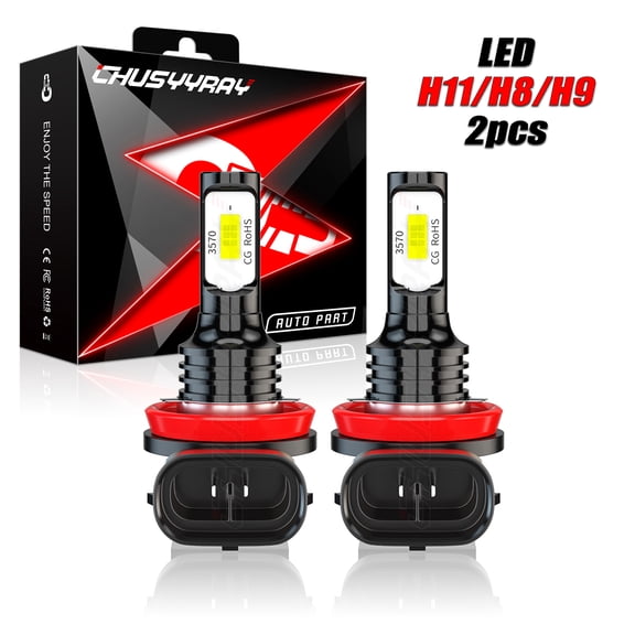 6000K White H11 LED Headlight Conversion Kit Low Beam Bulbs Super Bright Pack of 2