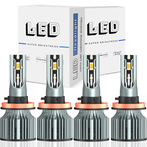 H11 High/Low Beam For Ford Fusion 2018-2020 LED Headlight Bulbs 4pcs