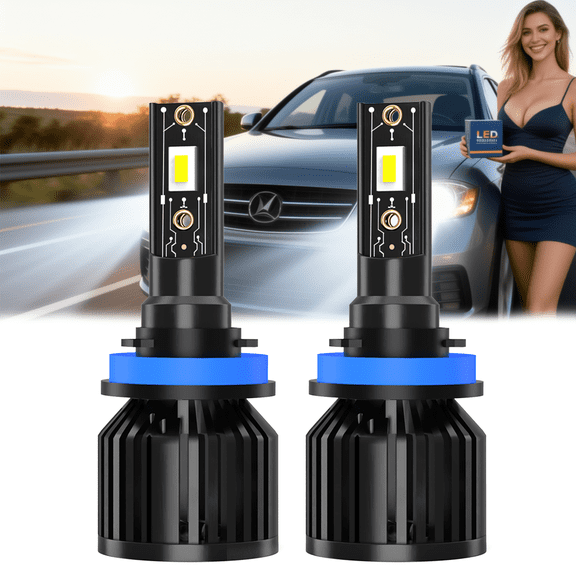 H11 LED Headlight Bulb For 2011-2019 Honda Odyssey,Standard High Beam or Low Beam or Fog Light Bulb,H11 White Headlight Bulbs,High Brightness Headlight Bulb, Pack of 2