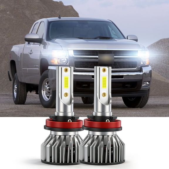 H11 LED Headlight Bulbs Kit 6000K For Chevy Silverado 1500 2500 2007 2008 2009 2010 2011 2012 2013 2014 2015