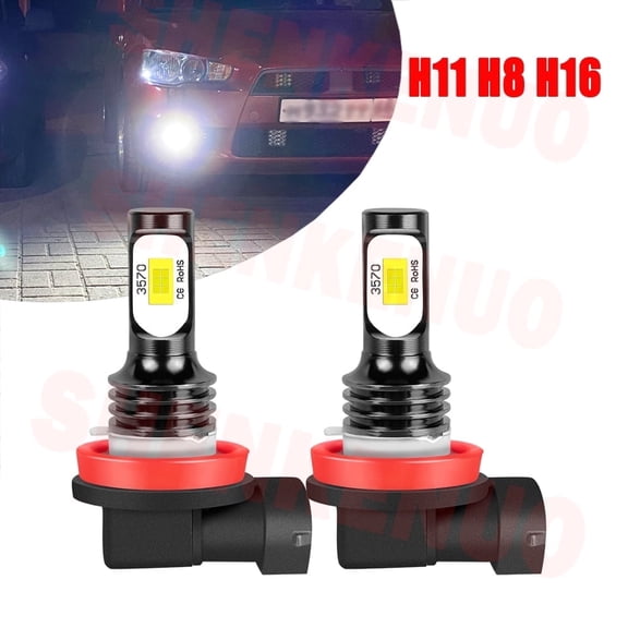 H11 LED Light Bulbs for Mitsubishi Montero 2008 2009 2010 2011 2012 2013 2014 2015 2016 2017 2018 2019 H8 Fog Lights 2pcs