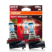 H11 Osram 64211NB220 Night Breaker 220 Halogen Bulbs | Pack of 2
