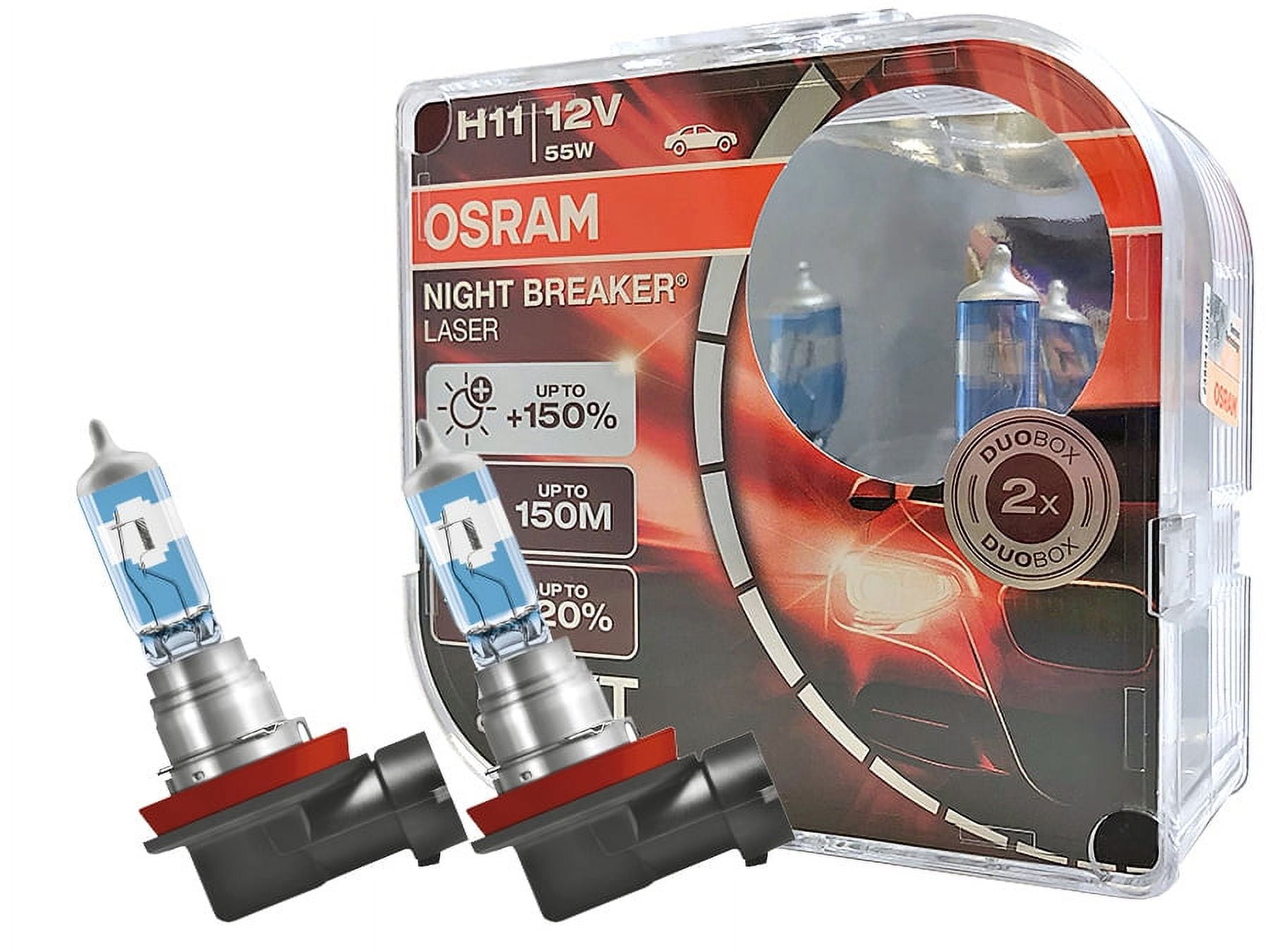 H11 Osram Night Breaker Laser Halogen Headlight Bulb 64211NL (Pack of 2)