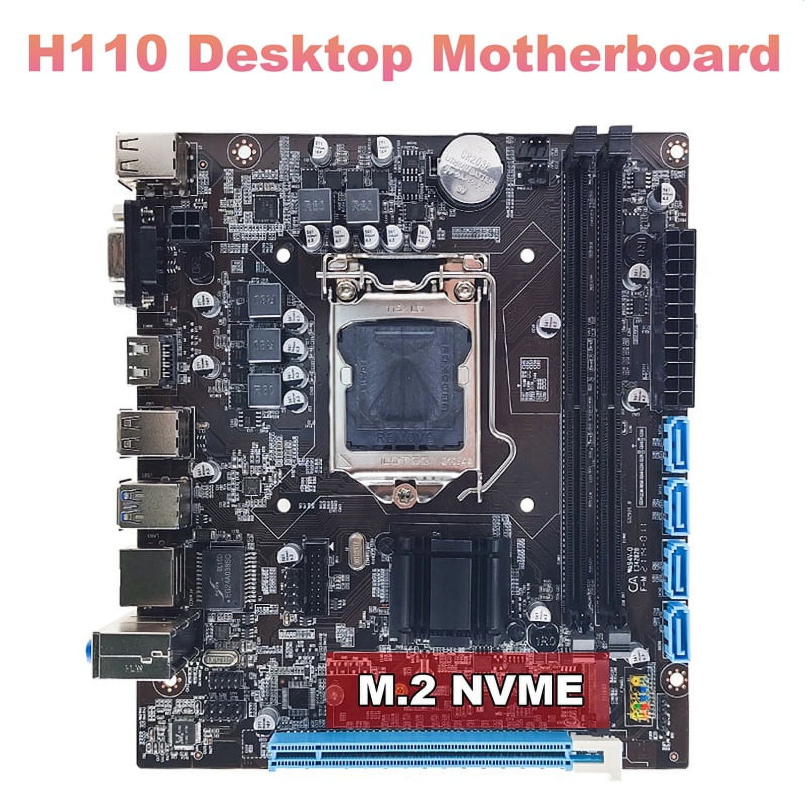 H110 Motherboard LGA1151 M.2 NVME Support 2XDDR4 RAM Gigabit LAN
