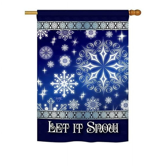 H114160-BO Let It Snow Snowman Winter Wonderland Impressions Decorative Vertical 28 x 40 in. Double Sided House Flag