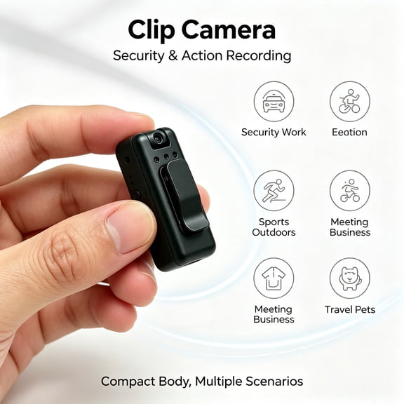 H13 4K Body Camera, Wearable Clipon Body Cam with 270 Rotatable Lens, Infrared Night Vision, WiFi AP Hotspot, Loop Recording, Sports Stabilization for Meeting Outdoor Security Travel