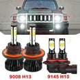 thumbnail image 1 of H13 9008 High&Low Beam for Hummer H3 2006 2007 2008 2009 2010 LED Headlights 9145 Fog Lights 4pcs, 1 of 13