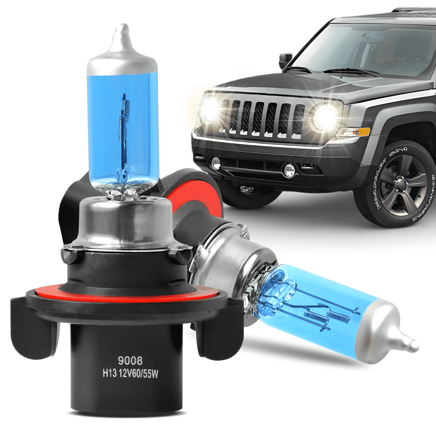 H13 9008 High&Low Beam for Jeep Patriot 2007-2012 2013 2014 2015 2016 ...