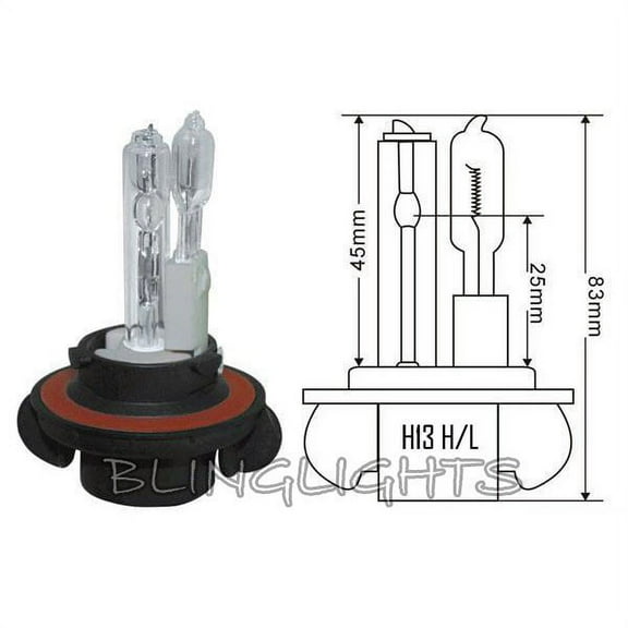 For H13 9008 Size High Low Set Pair of 2 Replacement Xenon HID Conversion Kit Lamp Light Bulbs