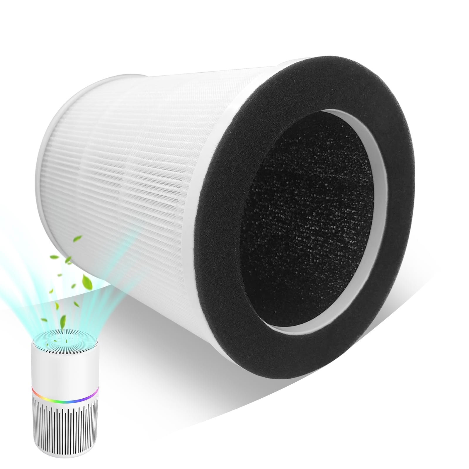 H13 HEPA Filters,Compatible with AIRFIRE HEPA AP206 & KJ100 Air Purifier,Model AP201/KJ100,Removes 99.997% Pet Dander,Odor, Dust, Pollen, Wildfire/Smoke.(White)