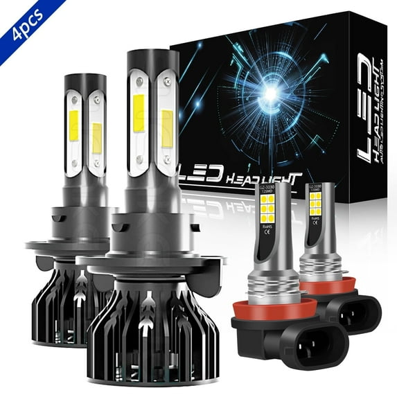 H13 High&Low Beam+H11 Fog Light for Suzuki XL-7 2007-2009 LED Headlight Bulbs 4pcs