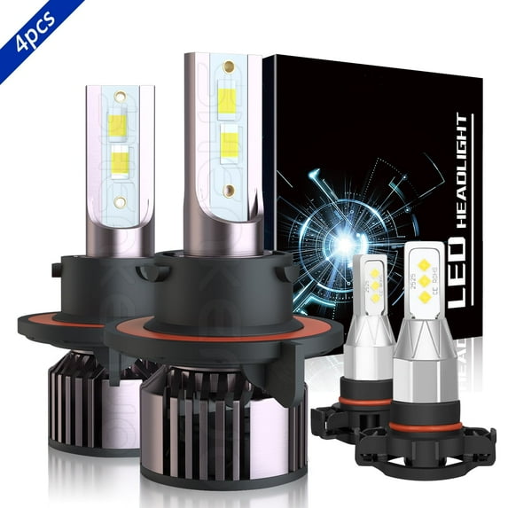 H13 High/Low Light+5202 Fog Light for GMC Yukon 2007-2014 LED Headlight Bulbs Kit 4pcs