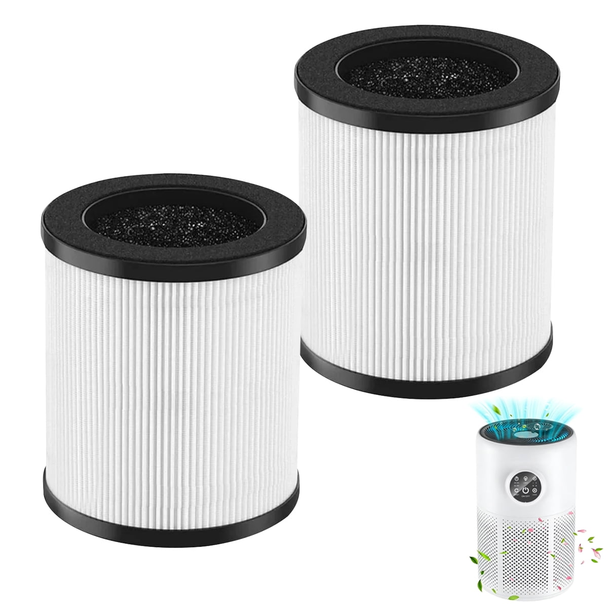 H13 True HEPA Air Filter,Compatible with VAVSEA Air Purifier,Replacement Filter for Mooka True HEPA Air Purifier,M05,2-Pack,White.