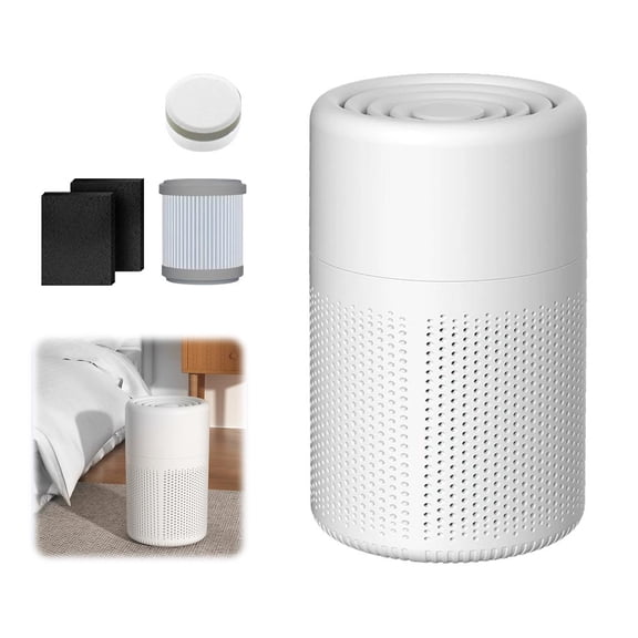 H13 True HEPA Air Purifier for Bedroom & Home, Portable Air Cleaner with Negative Ion & Blue Light, Removes Allergies, Smoke, Pets, Dust, Scent Sponge, Type-C Powered