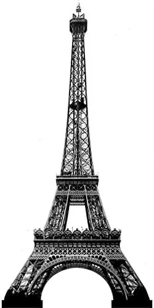 H13170 Eiffel Tower Black And White Silhouette s France Cardboard