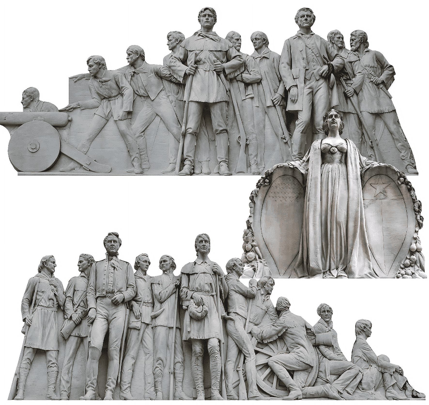 H13547 3 Piece Alamo Defenders Memorial Heroes Cenotaph Panorama ...