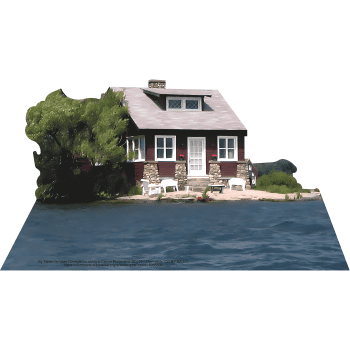 H13616 Just Room Enough Smallest Thousand Islands New York House Cardboard Cutout Standee Standup
