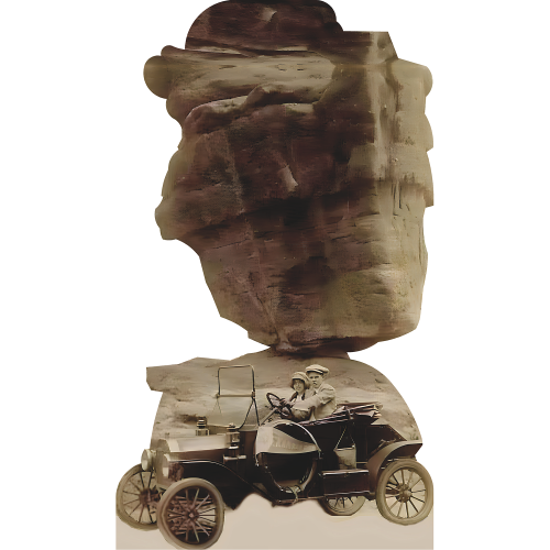 H13660 1920 Balanced Rock Garden of the Gods Colorado Springs Cardboard