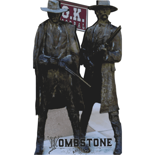 H13732 OK Corral Gunfight Wyatt Earp Doc Holiday Tombstone Arizona Monument Cardboard Cutout Standee Standup