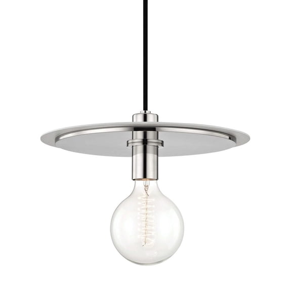 Mitzi H137701L-PN/WH Milo - 1 Light Pendant 10" Tall Polished Nickel/White