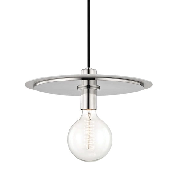 Mitzi H137701L-PN/WH Milo - 1 Light Pendant 10" Tall Polished Nickel/White