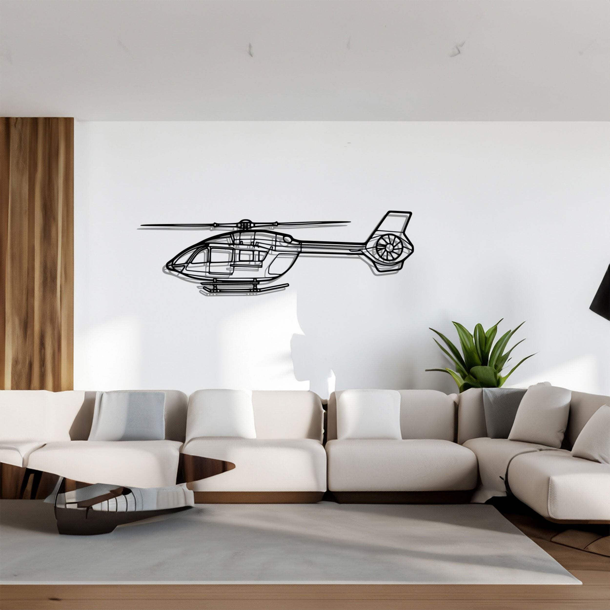 H145 Silhouette Metal Wall Art, Helicopter Silhouette Wall Decor, Metal Helicoptert Wall Art