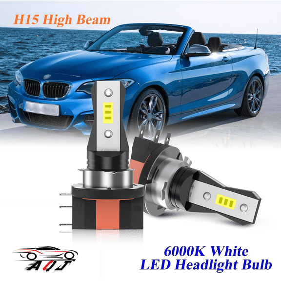 H15 LED High Beam Headlight Bulb Fit for BWM 230I 2017 2018 - 10,000LM 6500K White, Plug & Play, Pack of 2