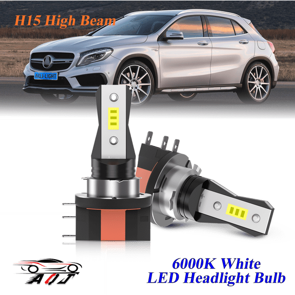 H15 LED High Beam Headlight Bulb Fit for Mercedes-Benz CLA45 GLA45 AMG 2015-2019 - 10,000LM 6500K White, Plug & Play, Pack of 2
