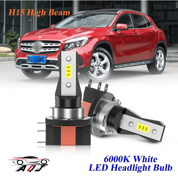 H15 LED High Beam Headlight Bulb Fit for Mercedes-Benz GLA200 2014-2019 - 10,000LM 6500K White, Plug & Play, Pack of 2