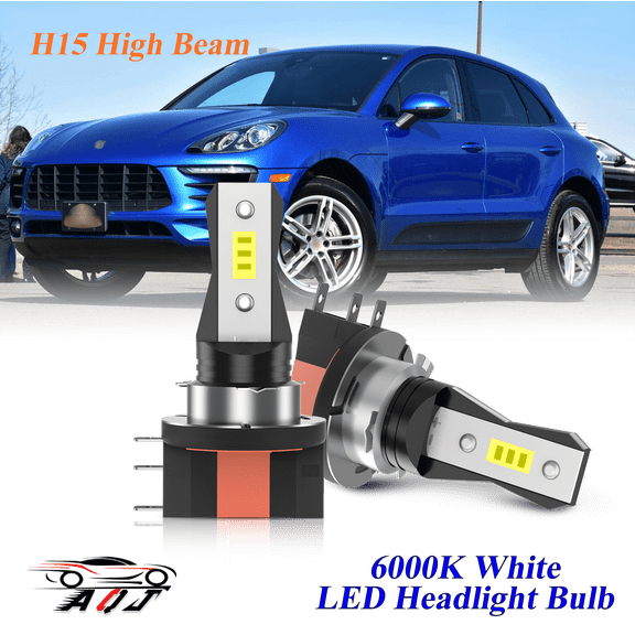 H15 LED High Beam Headlight Bulb Fit for Porsche Macan 2015-2018 - 10,000LM 6500K White, Plug & Play, Pack of 2