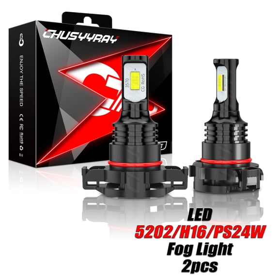 H16/5202/2504 LED Bulbs Fog Driving Light Lamps White 6000K Super Bright Set of 2