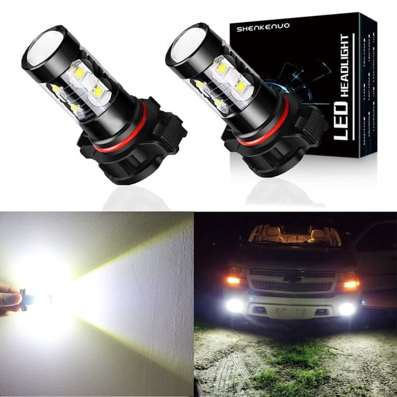 H16 5202 LED Fog Light Bulbs 6000K White,For GMC Sierra 1500 2500 3500 HD 2007-2015),High Power 50W LED Bulbs for Signal, Turn, Brake, Parking, Tail, DRL Fog Lights,SHENKENUO