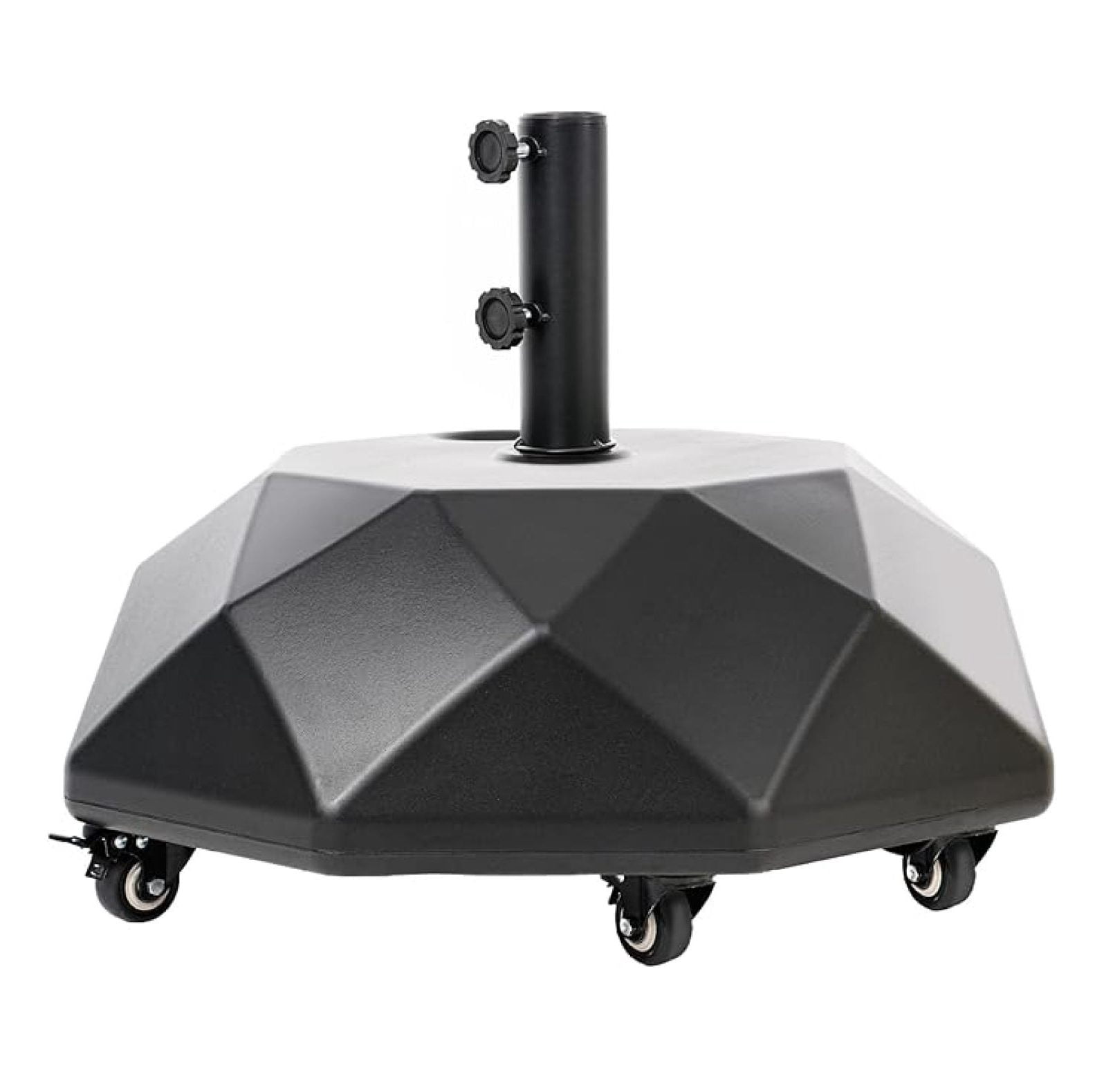 H16 Patio Umbrella Stand Base with 5 Wheels - 127lbs Heavy Duty Rolling Weights Outdoor Umbrella Base, Refillable High-Density HDPE Materia Weights Stand for Outside Patio