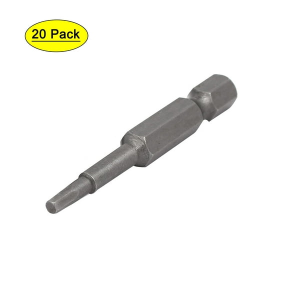 H2.5 2.5mm Tip 1/4-inch Hexagon Shank Magnetic Hex Screwdriver Bit Gray 20pcs