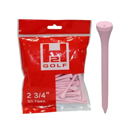 H2 Golf Wooden 2 3/4" Golf Tees (50pc), Pink - Unisex