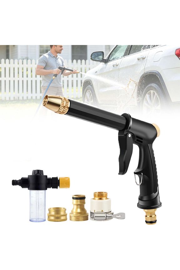 H2 Long Spray Gun Power Washer, Multifunctional Car Wash Tool, 360° Adjustable Nozzle, Portable High Pressure Water Sprayer, Adjustable Garden Hose Nozzle Sprayer, Car Washing & Maintenan