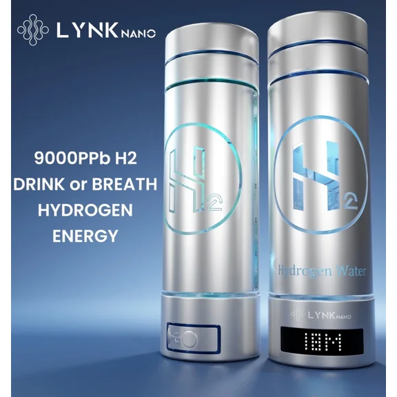 Portable 2000+ppb-9000 PPb Digital Screen 2 in 1 Healthy Hydrogen 300ml Rich Water Bottle & Inhaler