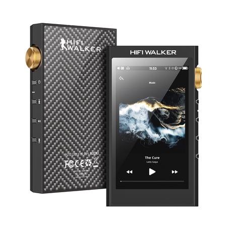 HiFi Walker H20 Ultra HiFi MP3 Player, Bluetooth 5.2 aptX/LDAC, ES9038Q2M DAC, 128GB, 4" Touchscreen, DSD256, 36H Playback, Black