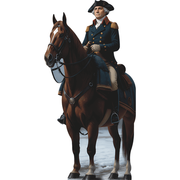 H25109 George Washington On Horse Valley Forge Cardboard Cutout Standee Standup