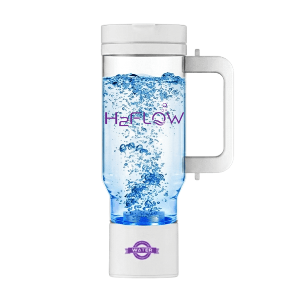 H2FLOW Hydrogen Water Tumbler | 3000 PPB Molecular H2 | Titanium/Platinum Electrodes | Leakproof Large Hydrogen Bottle 1000 mL