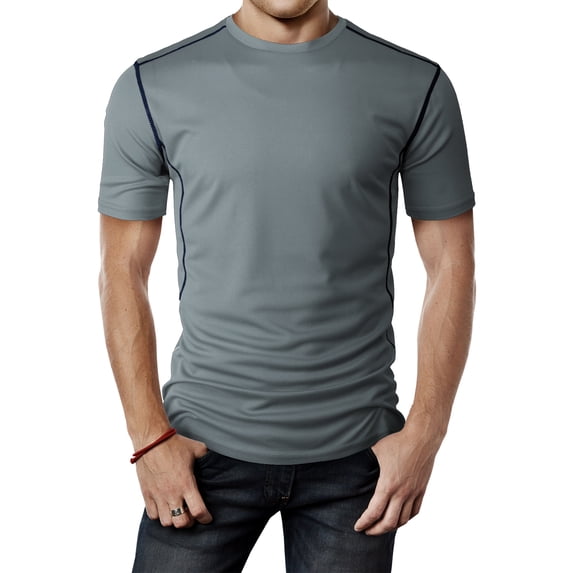 H2H Mens Active Short Sleeve Crew-Neck Lightweight Cool T-Shirts Basic Designed (CMTTS263)