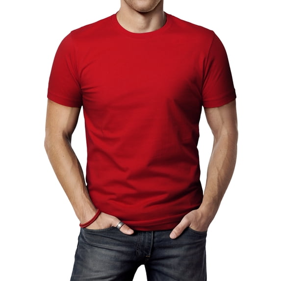 H2H Mens Basic Fashion Crew-neck Althetic short sleeve T-sihrt RED US 2XL/Asia 3XL (CMTTS0198)