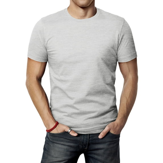 H2H Mens Basic Fashion Crew-neck Short Sleeve T-sihrt ASHGRAY US XS/Asia S (CMTTS0198)