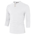 thumbnail image 1 of H2H Mens Casual 3/4 Sleeves Slim Fit Henley T-shirts, 1 of 6