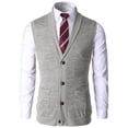 thumbnail image 1 of H2H Mens Casual Basic Shawl Collar Knitted Slim Fit Vest with Ribbing Edge (CMOV034), 1 of 6