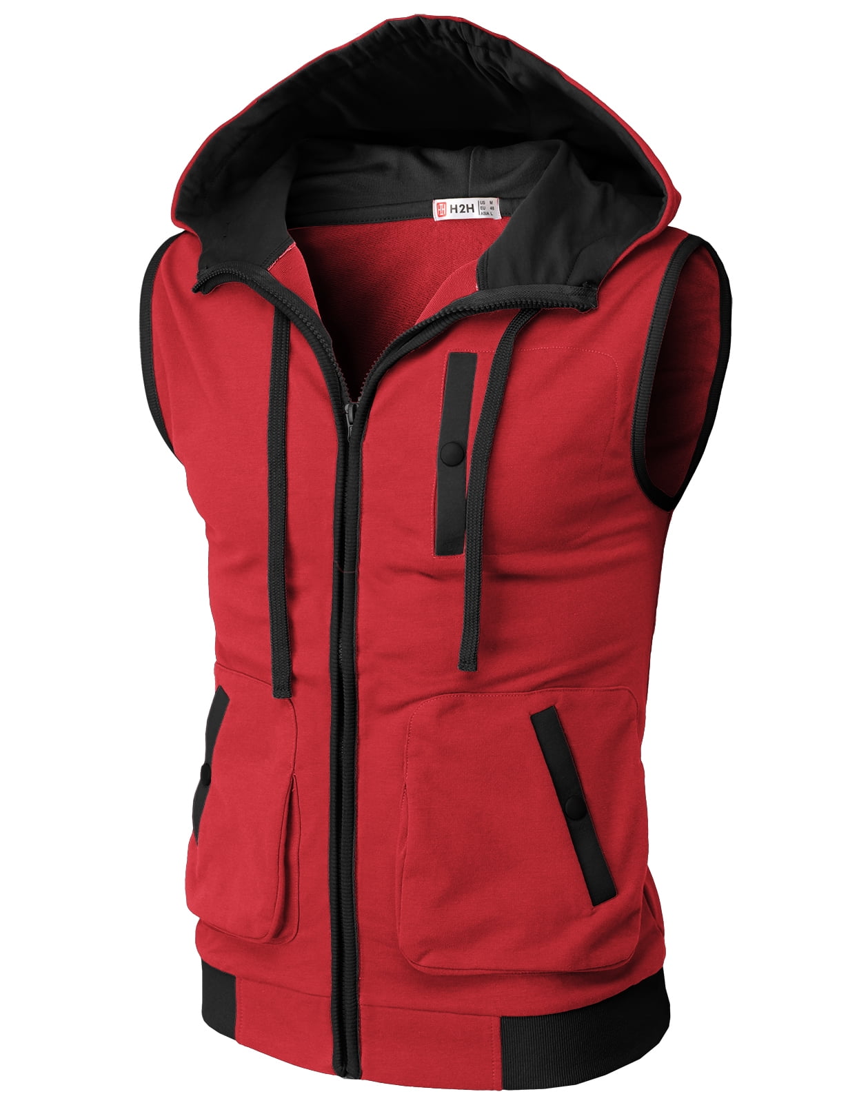H2H Mens Casual Lightweight Sleeveless Zip-up Vest Tank